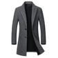 Tailored Warm Mens Wool Coat - Single Breasted Thigh, Winter