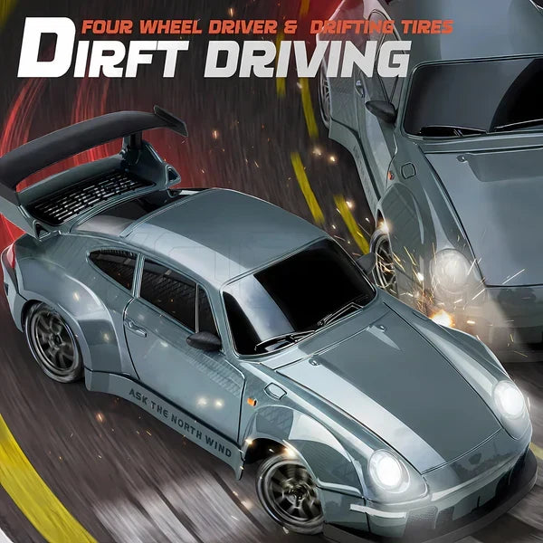 Car RC 4WD LED Lights Retro Drift Master Style High Traction Night Racing Fall 2025 Gift Idea