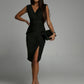 Elegant One-Shoulder Black Dress with High Split for Formal Events, Wedding Guest and Cocktail Dresses Available in Multiple Colors-1