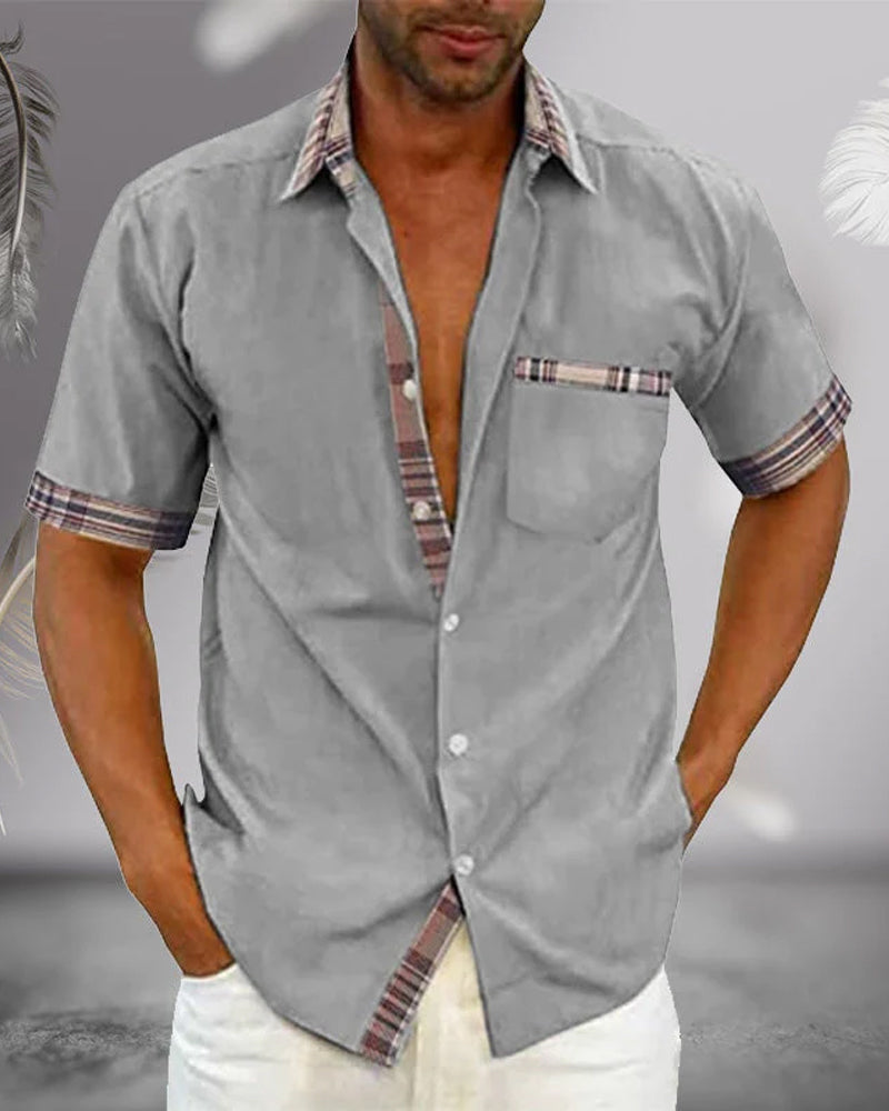 Men's Short Sleeve Cotton Shirt for Casual and Semi-Formal Wear, Breathable Fabric, Slim Fit Available in Multiple Sizes-3