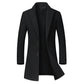 Tailored Warm Mens Wool Coat - Single Breasted Thigh, Winter