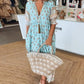 Printed V-Neck Women's Dress in Lightweight Fabric, Flattering Silhouette for Summer Outings and Everyday Wear-1