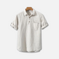 Lightweight Linen Polo Shirt for Men, Breathable Casual Wear in Various Colors, Relaxed Fit, Machine Washable-1
