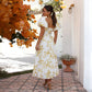 Elegant Long Floral Women���s Dress with Stylish Sleeves - Perfect for Wedding Guests, Summer Parties, and Formal Events-6