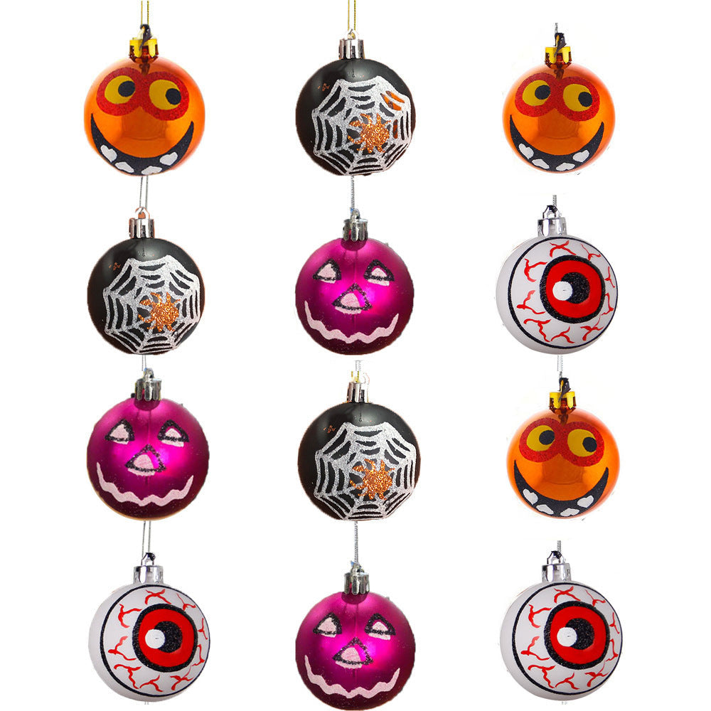 Ornaments Halloween 6cm Matte Balls Hanging Porch Decor