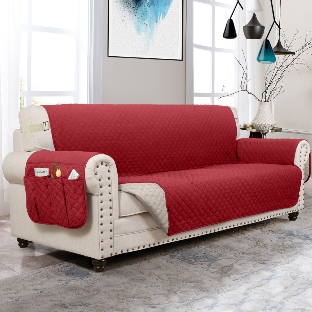 Cover Couch Furniture Protector With Side Pockets And Back Straps Reversible Colors Fall 2025 Pet Friendly