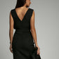 Elegant One-Shoulder Black Dress with High Split for Formal Events, Wedding Guest and Cocktail Dresses Available in Multiple Colors-3