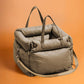 Pet Outing Lathe Deluxe Faux Leather Dog Car Seat - Travel-Friendly Booster Bed for Cats and Dogs