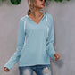 Light Relaxed Womens Hoodie - V Neck, Knit, Regular