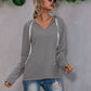 Light Relaxed Womens Hoodie - V Neck, Knit, Regular