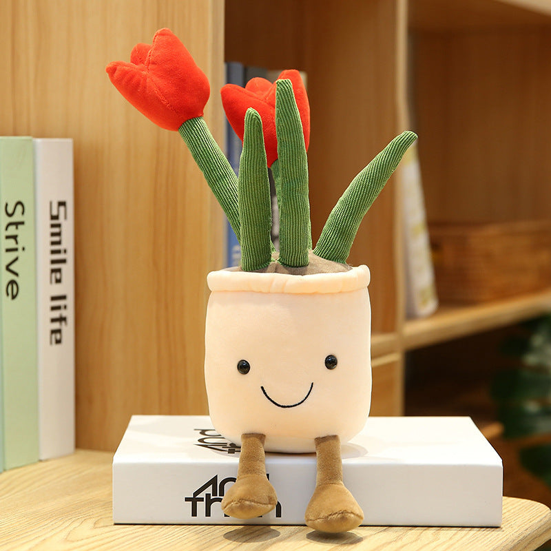 Flower Cute Doll Decoration Plush Toy - 35cm Tulip Bouquet for Living Room, Gift Idea