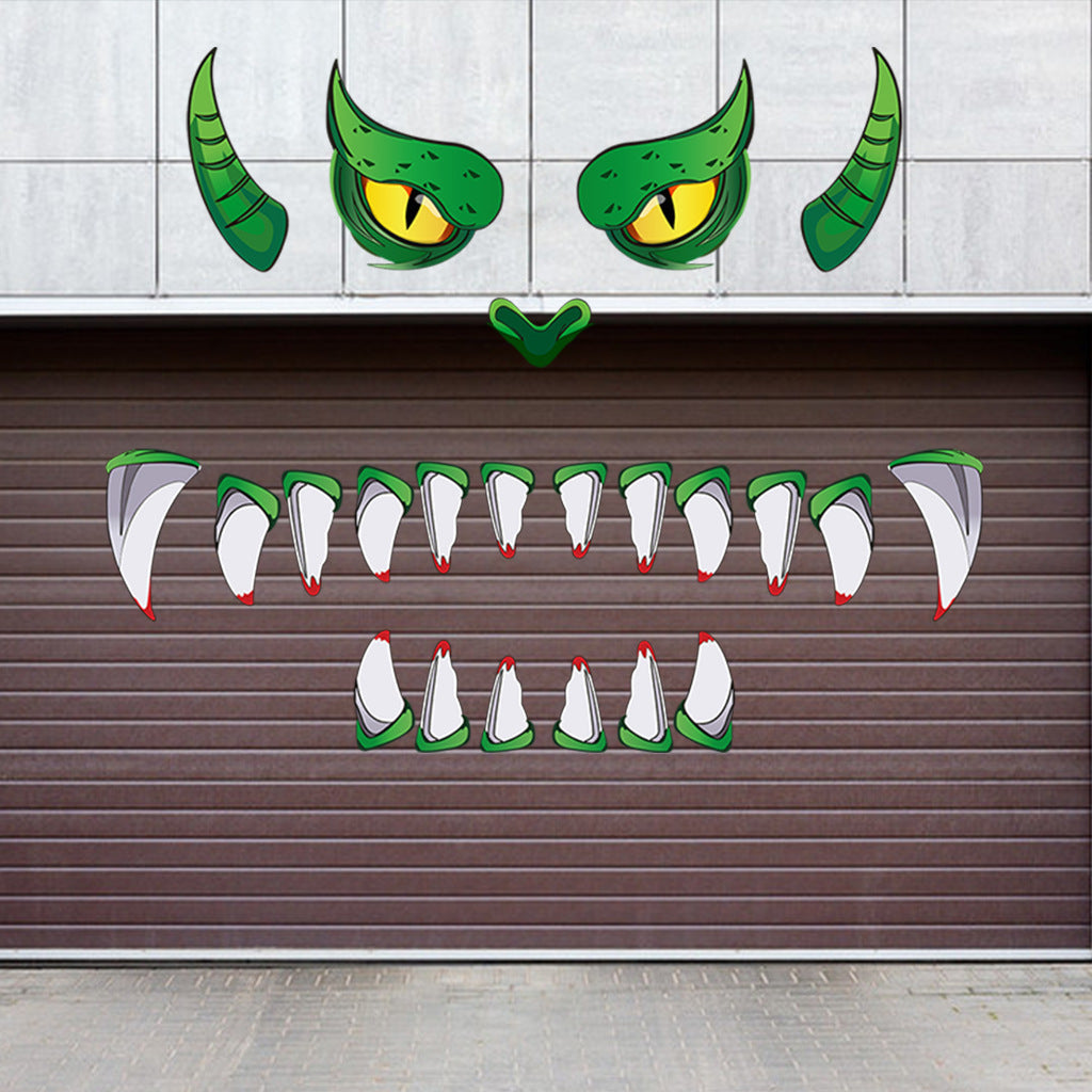 Monster2025 Edition Door Sticker Halloween Decor Green Eyes