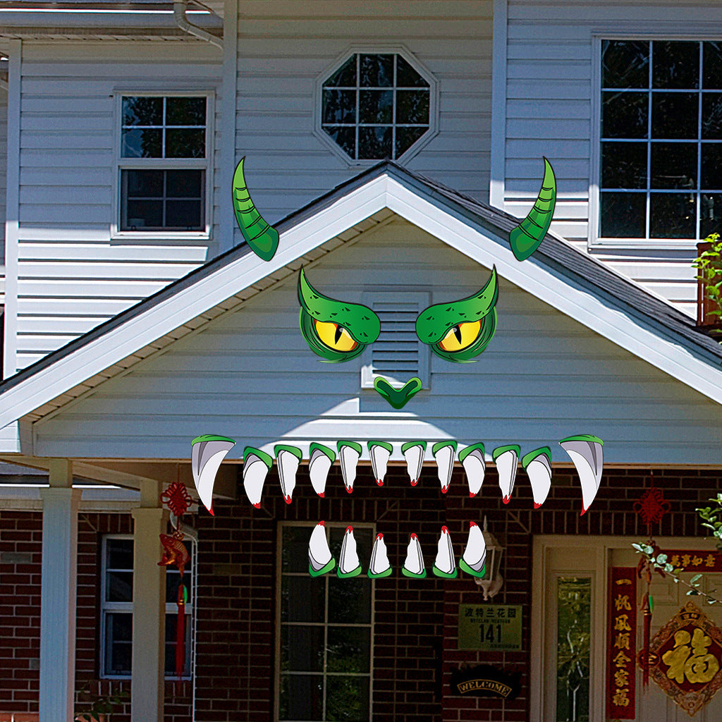 Monster2025 Edition Door Sticker Halloween Decor Green Eyes
