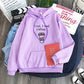 Cozy Oversized Womens Hoodie - Coffee Graphic Print, Fleece