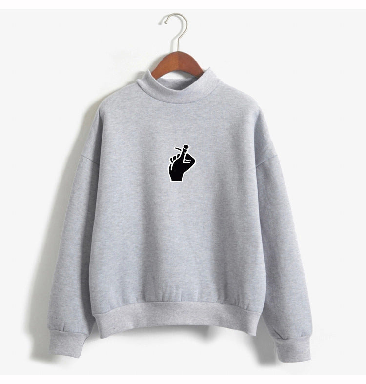 Cozy Oversized Women’s Sweatshirt - Mock Neck, Fleece