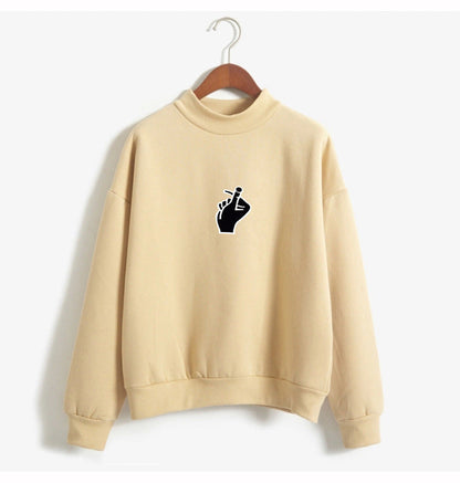 Cozy Oversized Women’s Sweatshirt - Mock Neck, Fleece