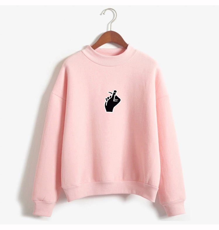 Cozy Oversized Women’s Sweatshirt - Mock Neck, Fleece