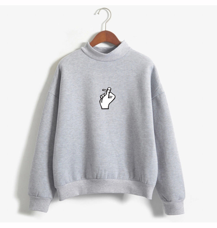 Cozy Oversized Women’s Sweatshirt - Mock Neck, Fleece