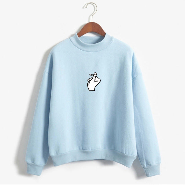 Cozy Oversized Women’s Sweatshirt - Mock Neck, Fleece