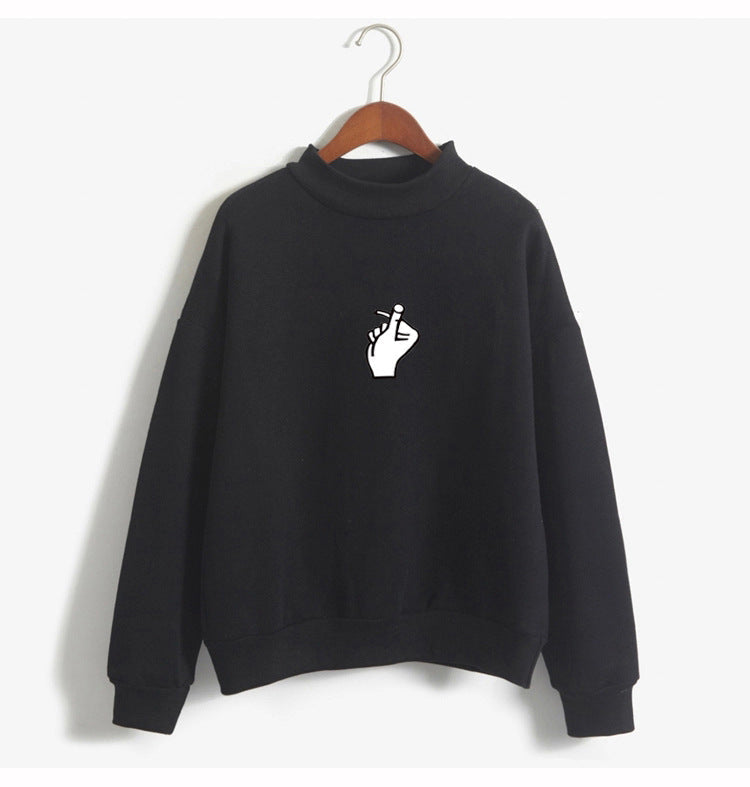 Cozy Oversized Women’s Sweatshirt - Mock Neck, Fleece