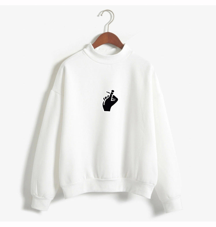 Cozy Oversized Women’s Sweatshirt - Mock Neck, Fleece