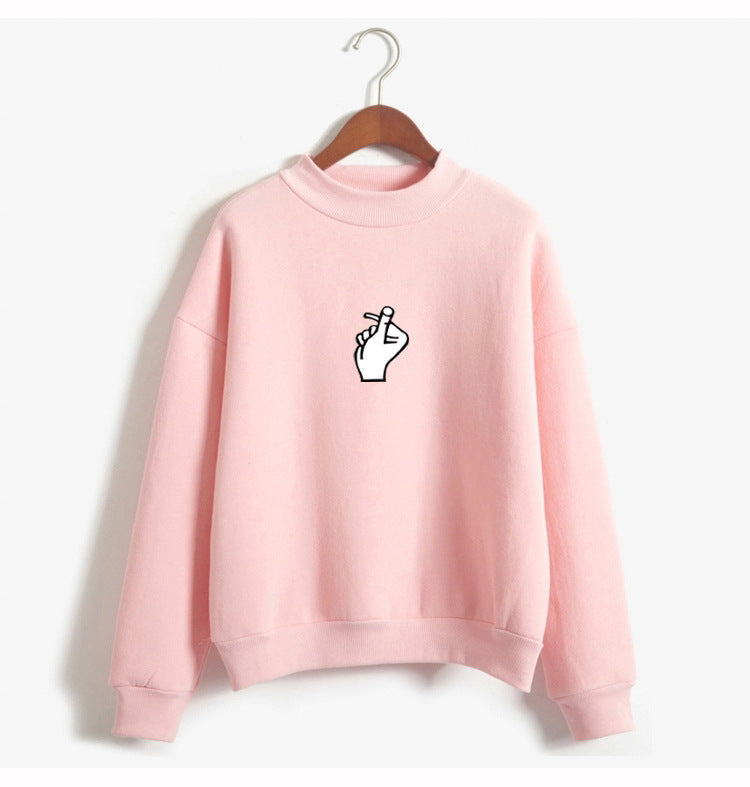 Cozy Oversized Women’s Sweatshirt - Mock Neck, Fleece