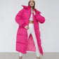 Cozy Warm Women's Puffer Coat - Longline, Cotton, Winter