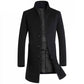 Tailored Warm Mens Wool Coat - Single Breasted Thigh, Winter