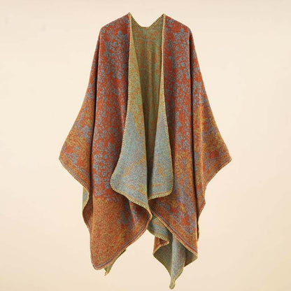 Plush Cozy Women Shoulder Wrap - Open Front Cotton Cashmere
