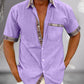 Variant image for Men's Short Sleeve Cotton Shirt for Casual and Semi-Formal Wear, Breathable Fabric, Slim Fit Available in Multiple Sizes-25