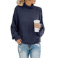 Women Oversized Turtleneck Sweater - Chunky Knit, Winter