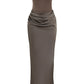 Strapless Corset Maxi Dress for Women, Elegant Long Dress with Tailored Fit for Formal Occasions-6