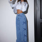 Loose Fit Blue Denim Jeans with Grinding Detail for Casual Stylish Looks-4