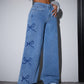 Loose Fit Blue Denim Jeans with Grinding Detail for Casual Stylish Looks-5