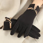 Women’s Windproof Buckle Gloves - Refined Wool Blend, City