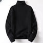 Men Warm Turtleneck Sweater - Ribbed Knit, For Winter