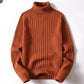 Men Warm Turtleneck Sweater - Ribbed Knit, For Winter