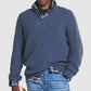 Plush Men Cashmere Pullover - Half Zip Ribbed Business Casual