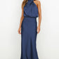 Variant image for Long Satin Halterneck Formal Dress for Weddings and Elegant Occasions, Full-Length Evening Gown-22