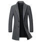 Tailored Warm Mens Wool Coat - Single Breasted Thigh, Winter