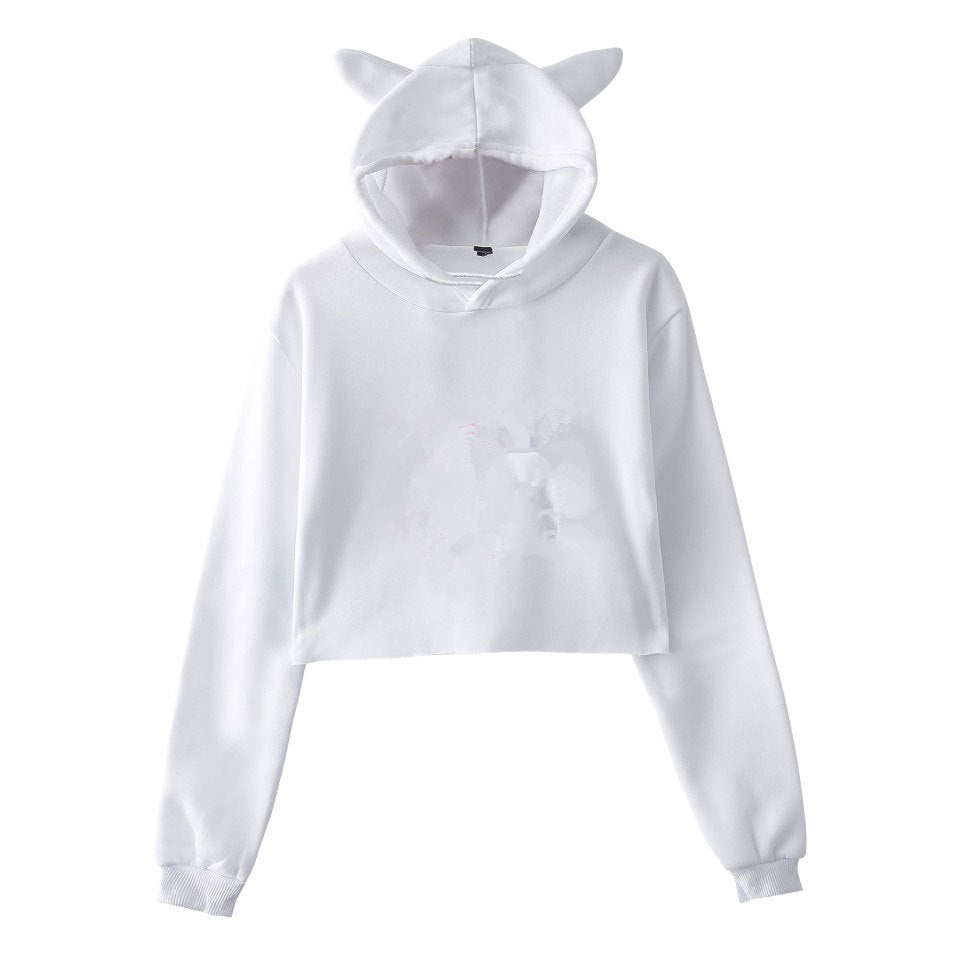 Plush Women's Cropped Hoodie - Boxy Relaxed Cut, Cotton