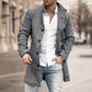 Men's Warm Midlength Coat - Stand Collar, Wool, City