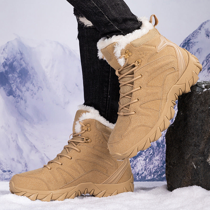 Men's Insulating Snow Boots - Mid Tube, Cowhide, Winter