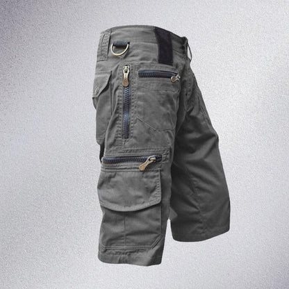 Variant image for Men's Cargo Shorts with 10 Pockets, Comfortable Cotton Fabric, Adjustable Waistband for Outdoor Activities-1