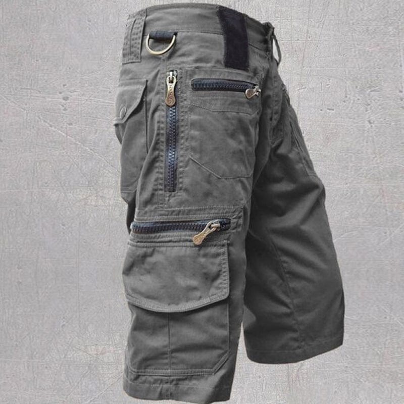 Men's Cargo Shorts with 10 Pockets, Comfortable Cotton Fabric, Adjustable Waistband for Outdoor Activities-3