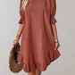 Elegant Three-Quarter Sleeve Ruffle Dress, Versatile Wedding Guest and Summer Cocktail Formal Dress-1