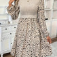Elegant Floral Print Womens Dress with Long Sleeves for Summer and Formal Occasions-1