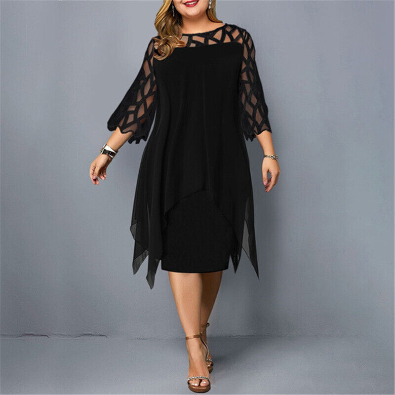 Variant image for Elegant Oversized Long Sleeve Midi Dress with Unique Sleeve Design for Women, Versatile Style for Casual and Formal Occasions-1