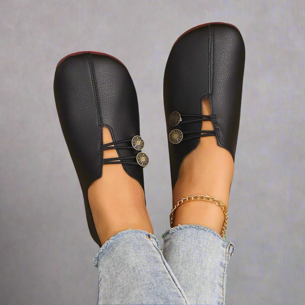 Variant image for Black Penny Loafers for Women, Premium Goat Leather, Comfortable Everyday Footwear, Stylish and Versatile Design-1