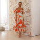 Elegant Long Floral Women���s Dress with Stylish Sleeves - Perfect for Wedding Guests, Summer Parties, and Formal Events-1